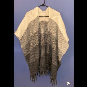 White and gray Cardigan